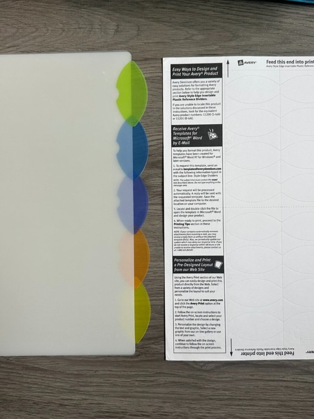 Avery Insertable Dividers for 3 Hole Binder 5 Tabs - Clear / Color - Round